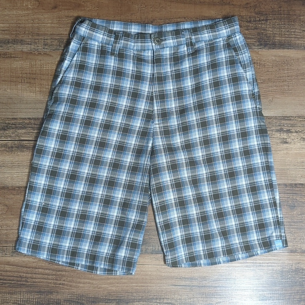 Katin Tattersall Woven Plaid Longboard Shorts Size 29x9.5"